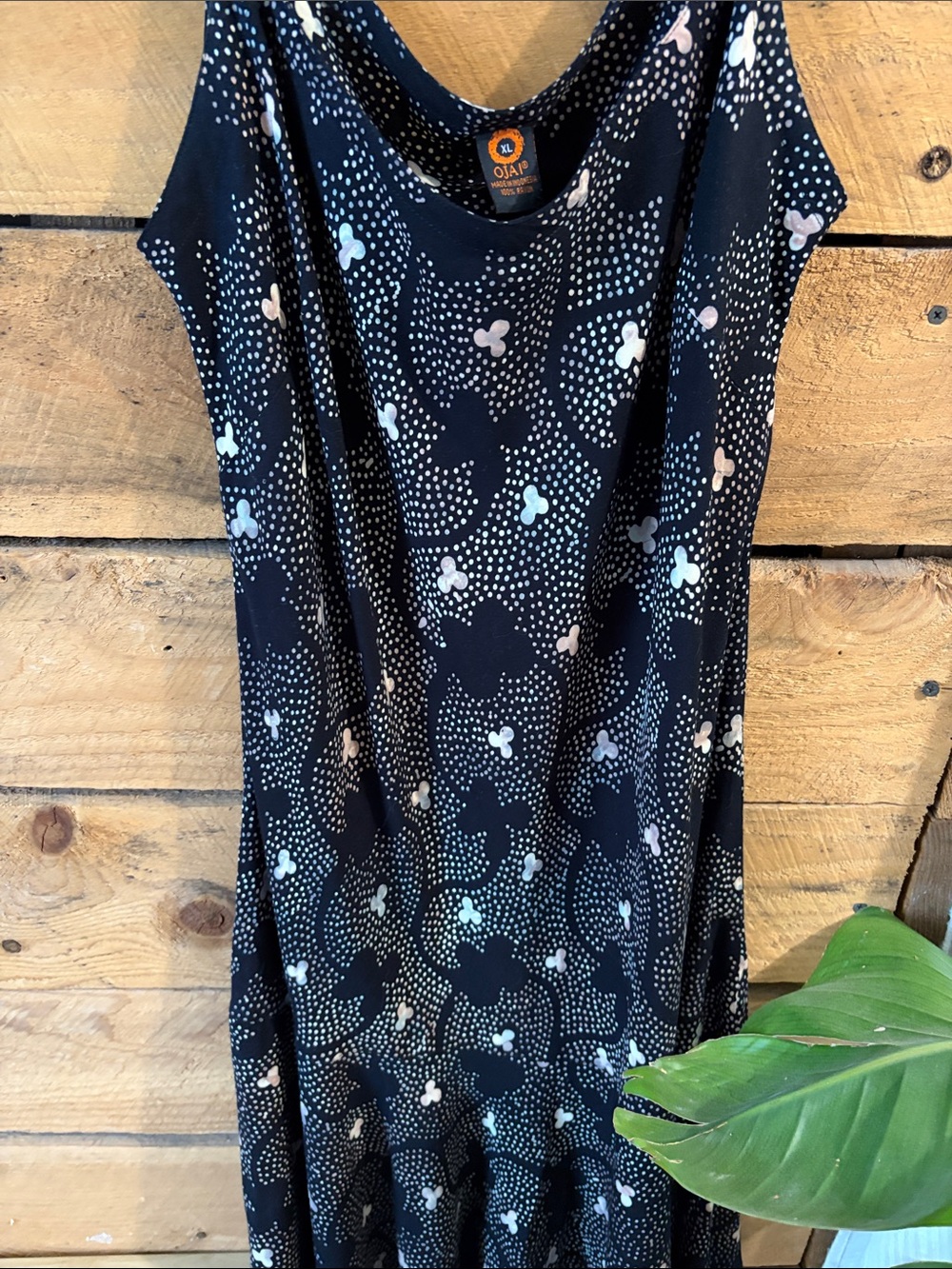 Olaf Midi Dress in Navy with Dot Floral Print